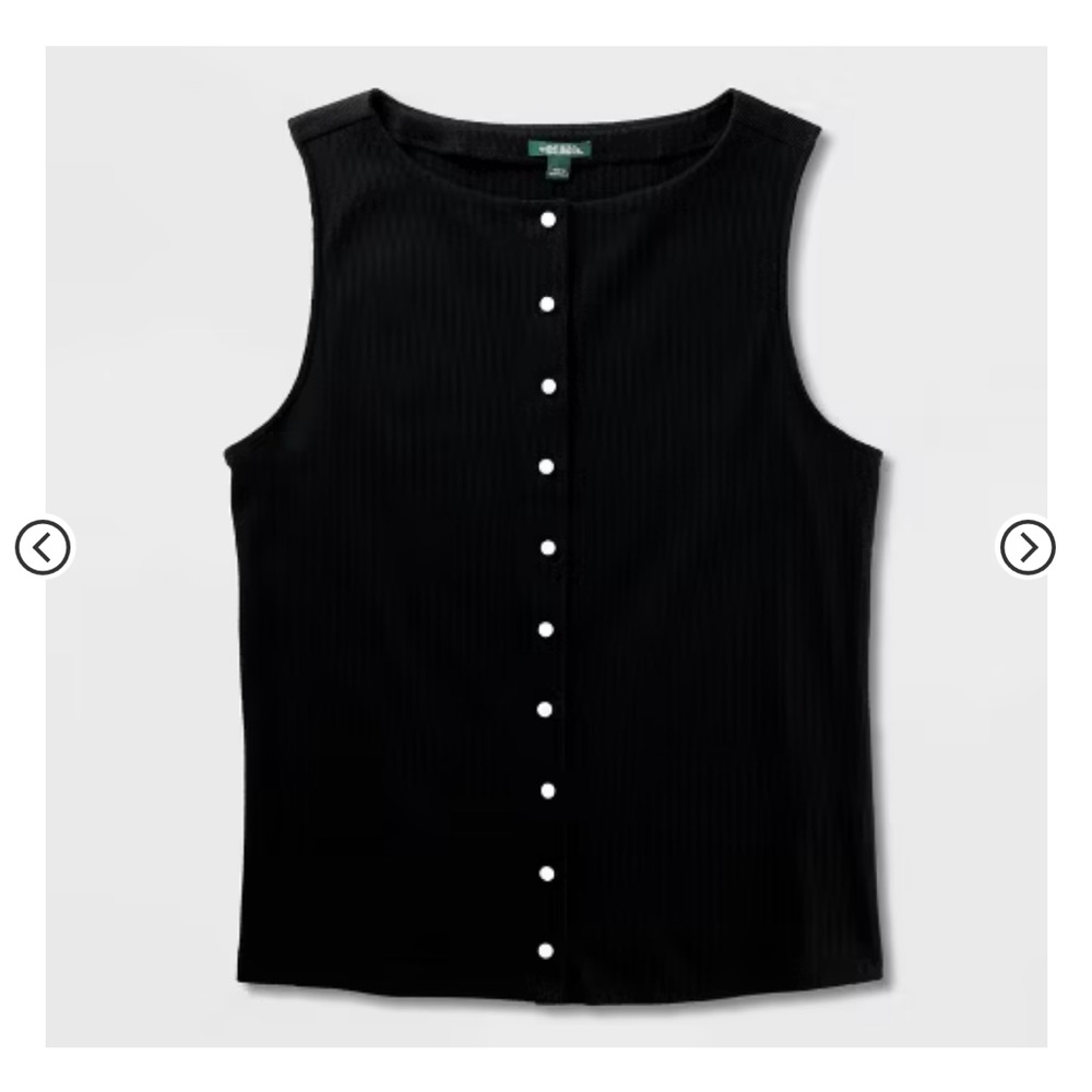 Target Black Sleeveless Button-Down Shirt
